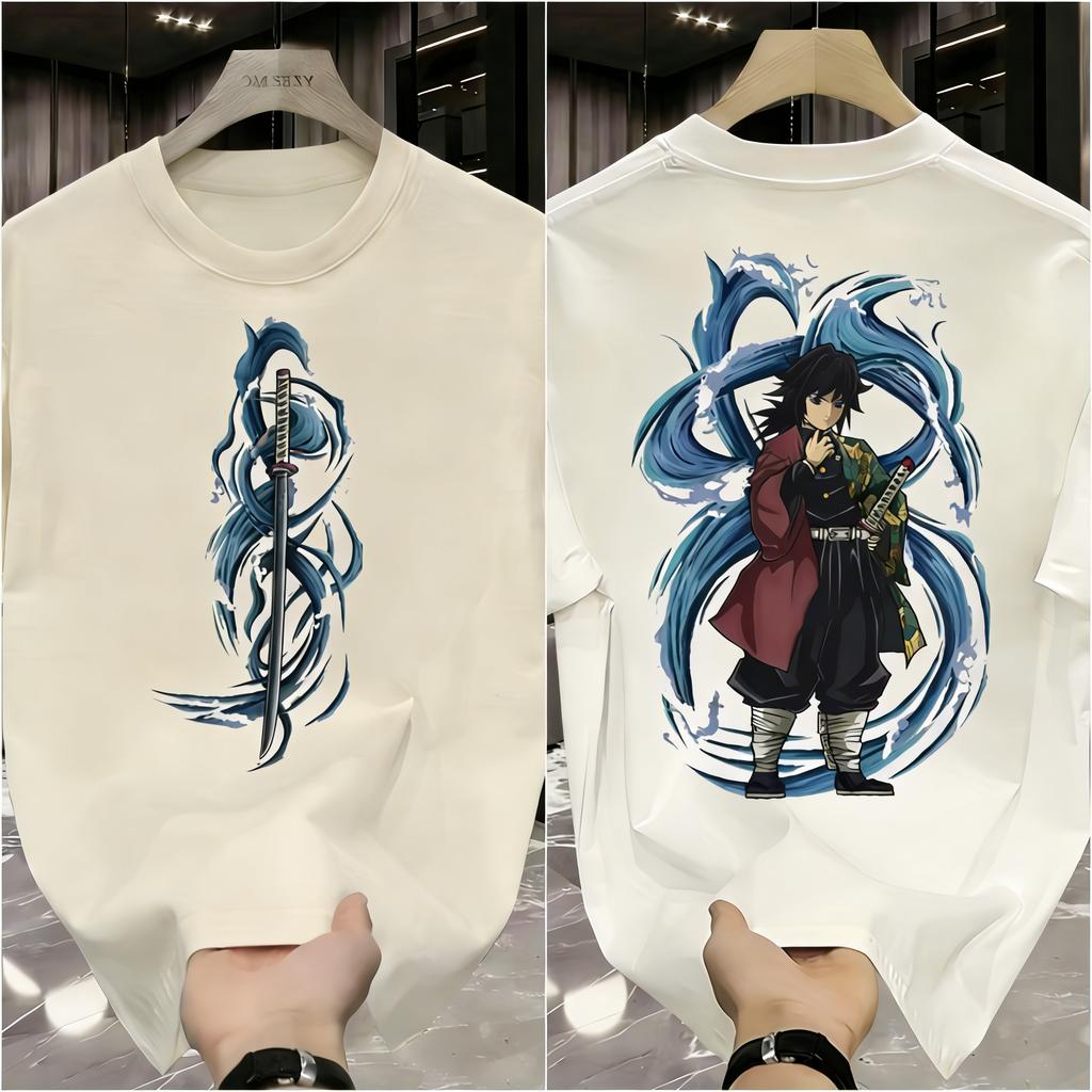 Plus Size Demon Slayer Anime Print Men and Women Tshirt Casual Parentchild Top Fashionable Summer Cotton Harajuku Y2K Street
