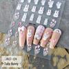 Gold Edge Tulip & Bunny Nail Decals with Hand-Painted Flower Outlines