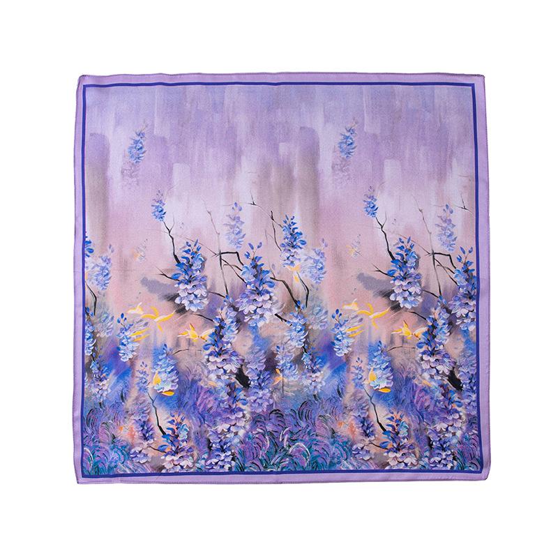 

Шарфы из натурального шелка, квадратные шарфы из 100% шелка тутового дерева цвета фиолетовой лозы, элегантные и высококачественные маленькие шарфы, профессиональные шарфы и шарфы 53*53cm