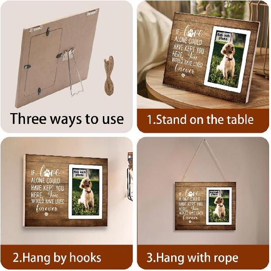 Pet Memorial Gifts, Dog Memorial Gifts for Loss of Dog, Sympathy Gifts for Loss of Dog Cat, Pet Remembrance Gift, Dog Picture Frame, Cat Memorial
