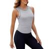 Women's Fashion Solid Color Sleeveless Round Neck Slim Fit Bottom Tank Top T-shirt Top