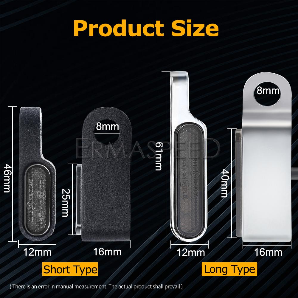 Pair Amber Motorcycle Handlebar Led Turn Signal Light E24 Mark Mini Scooter Indicator Blinker Aluminum Alloy Signal Lamp