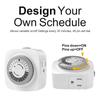 Indoor Mechanical Timer 24 Hours 3 Plug Socket Timer, 30 Min Daily On/Off Cycle For Lamps, Christmas Tree Lights US Plug