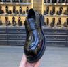 Big Head Leather Shoes European Station Men's Business Casual Chelsea Boots Square Head Black Non-slip Wedding Versatile Breathable