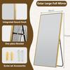 Espelho de Chão 77"x38" de Corpo Inteiro, Espelho de Corpo Inteiro de Chão para Quarto com Suporte, Espelho Grande Dourado, Inclinado, De Pé ou Pendurado na Horizontal