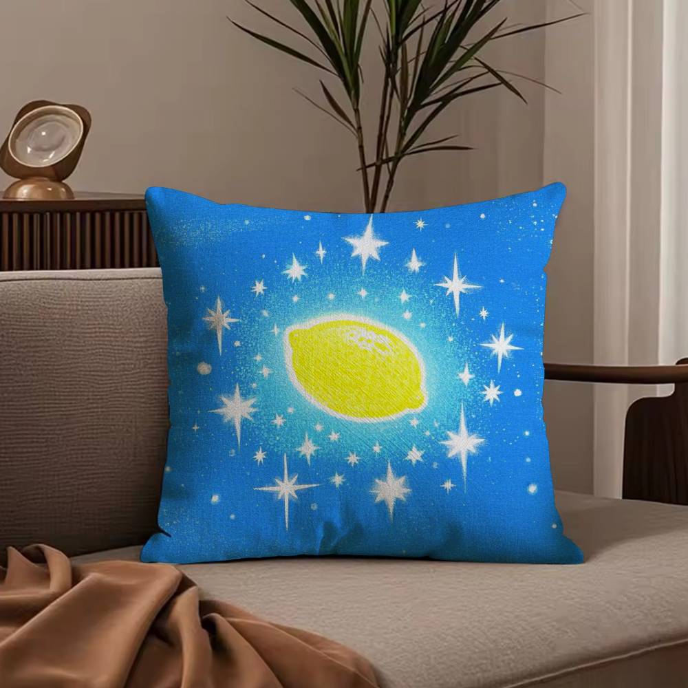 Anime Lucky Fruit Fun Pillow Case Anti-dustmite Pillowcase Invisible Zipper Silky Short Plush Sofa Cushion Cover