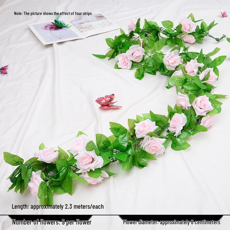 Artificial Rose Vine for Wedding Arches, Staircase Railings, and Ceiling Decor
