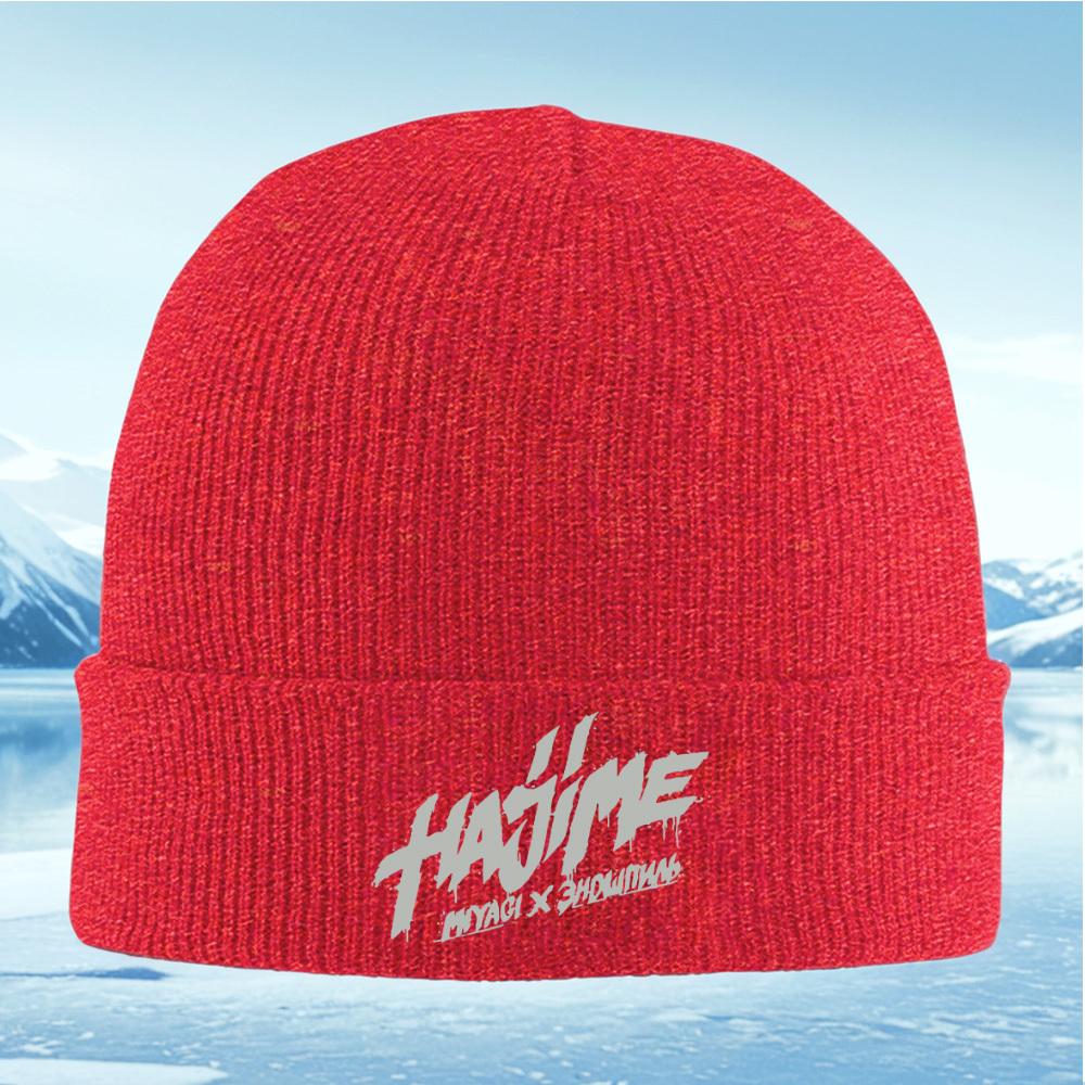 Gray letters drop down design Men Women Unisex Knitted Hat Beanie Pullover Cap Winter Thermal Warm Christmas Outdoor Cycling Hi