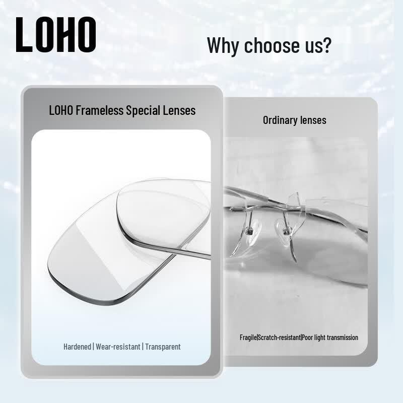 LOHO LH09115 Frameless Titanium Anti-Blue Light Glasses for Women