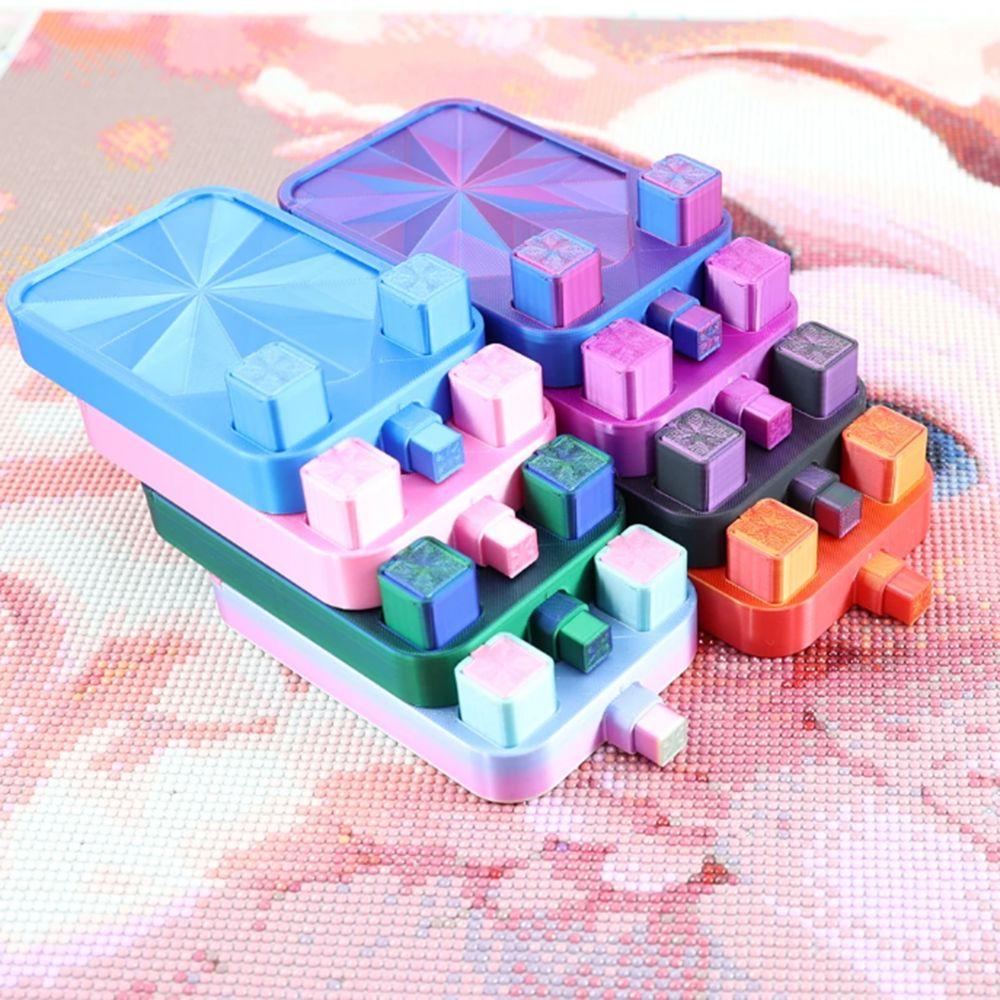 Multi-Color Partitioned Rhinestone Storage Tray Silky  Painting Accessories  for Adults