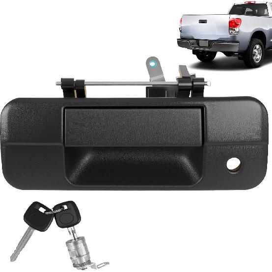 Tailgate Handle Liftgate Latch Handle with Bezel Lock Chrome Compatible with Toyota Vehicle Tundra 2007 2008 2009 2010 2011 2012 2013 Replace# чёрный
