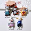 10 Stück Harz Bunt Niedlich Panda Hase Bär Pinguin Hund Flache Rückseite Stein Cartoons Sammelalbum Figurinen DIY Dekor Zubehör Bastelbedarf