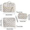 Quilted Berry Makeup Bag – Cute Large Capacity Travel Toiletry Organizer for Girls, Ins Style Cosmetic Pouch