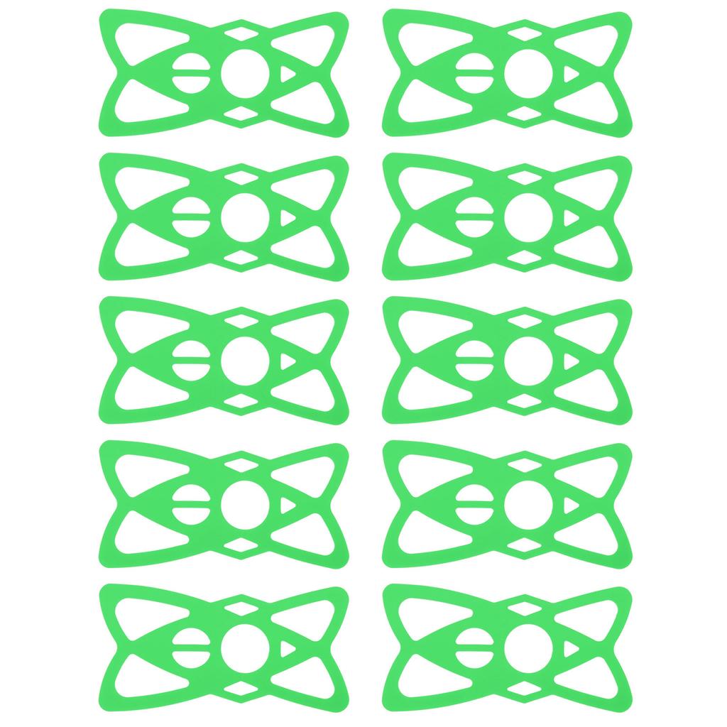 10pcs Bike Motorcycle Phone Mount Tether Silicone Handlebar Cradle Holder Band for Mountain Road BicycleGreen