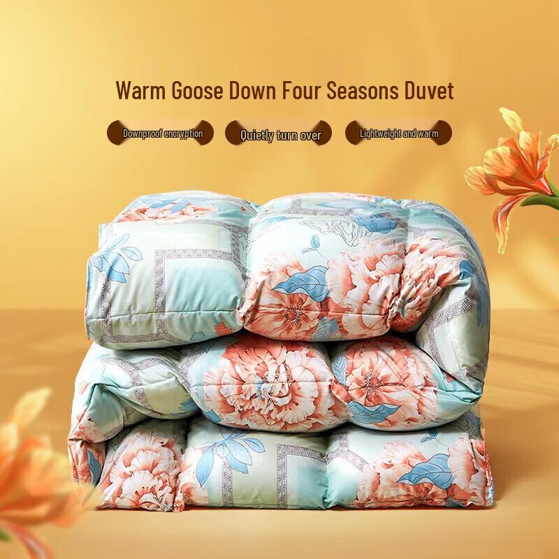 

FUANNA White Goose Down Four-Season Duvet with Chinese Print