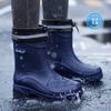Water Shoes New Japanese and Korean Fashion Medium Tube Velvet Rain Shoes, Men's Outdoor Waterproof Fishing Shoes, Non-slip Water Boots