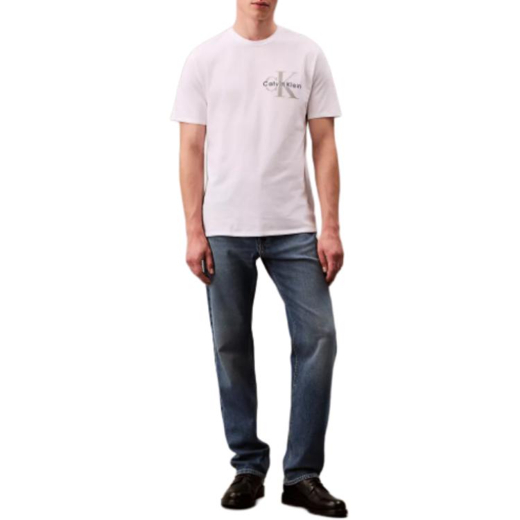 

Calvin Klein Classic Crew Neck Logo Print T-Shirt Men Tops Bright-White 40JP940001-540 XL