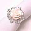 6Pcs Attractive Rose Napkin Fine Workmanship Buttons Beautifully Decorative White Bloom Flower Rose Serviette Towel