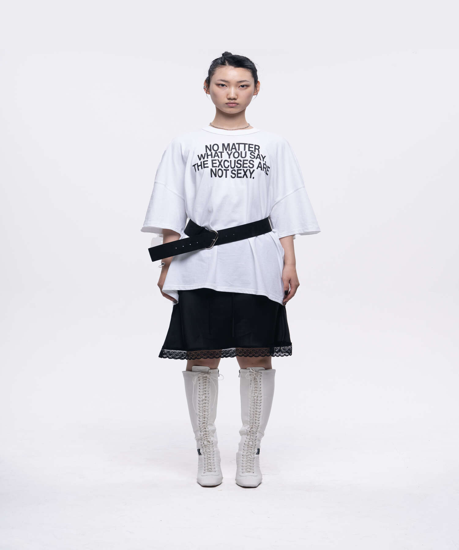 Depk Lettering Boxy Fit T-Shirt - White White