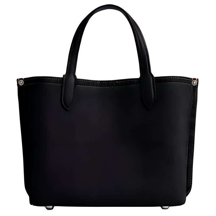 Coach Willow 24 Magnetic Snap Denim Shoulder Crossbody Handbag Medium Women Handbags Black CR708-LHBLK