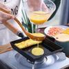 2pcs Non Stick Square Cast Iron Skillets Thick, Heat Distributed, Durable Japanese Style Egg Pancake Pans for Perfect Omelets and Crepes