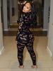 European & American Fashion Lace Hollow Out Jumpsuit - Women's Sexy Long Sleeve, Round Neck, Hip-Lifting Design