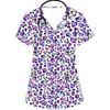 Nursing Uniform Woman Comfortable Dentist Vet V-Neck Short Sleeve Women Scrub Fashion Heart Pattern Print Clinical Uniform Woman