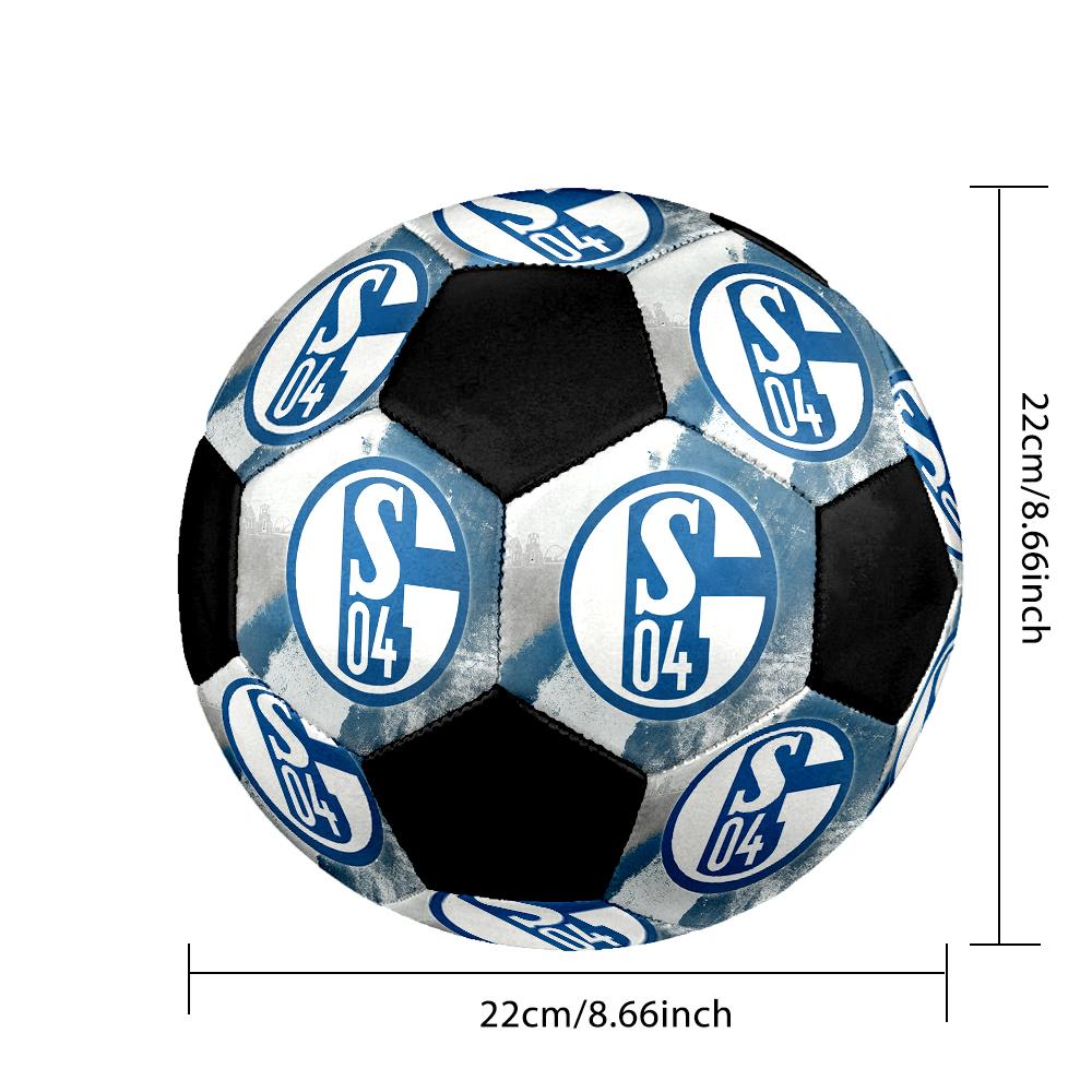 SIZE 5 FC Schalke 04 Soccer Ball Colorful All Ages Machine Stitched PVC Competition Ready Durable High-Bounce