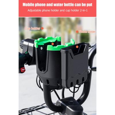 2-in-1 Bicycle Water Bottle Holder Phone Holder Multifunctional 360 Degree Rotation Water Cup