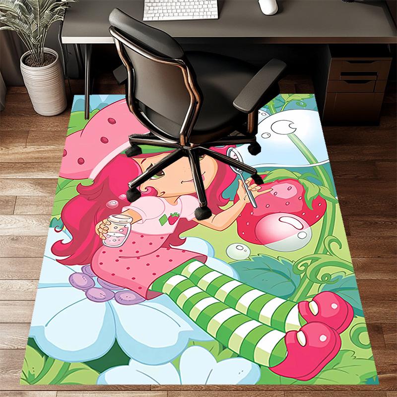 1pc Strawberry Princess4 Design Printed Area Rug Carpet for Bedroom Living Room Home Decor Rugs Mat Non Slip Mat Rug for Bedside