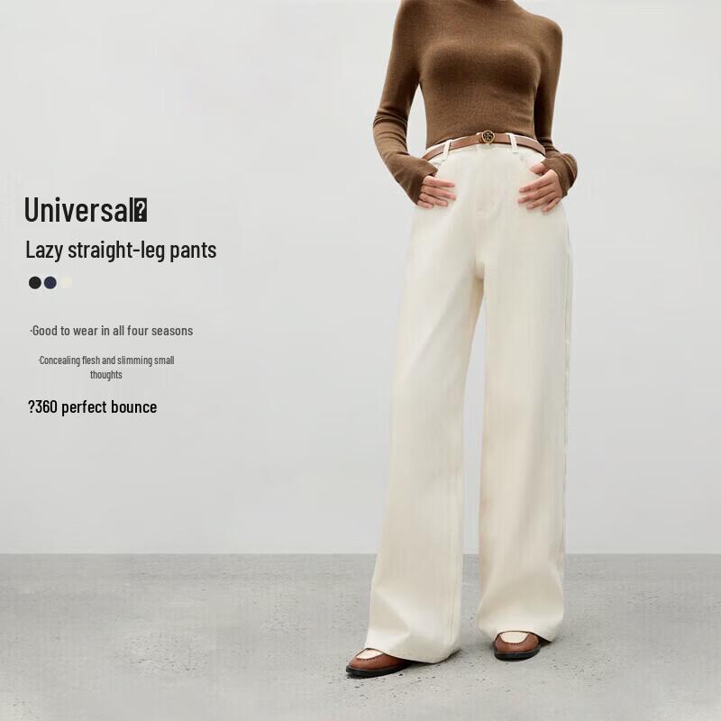Women s Casual Straight Wide-Leg Denim Jeans L