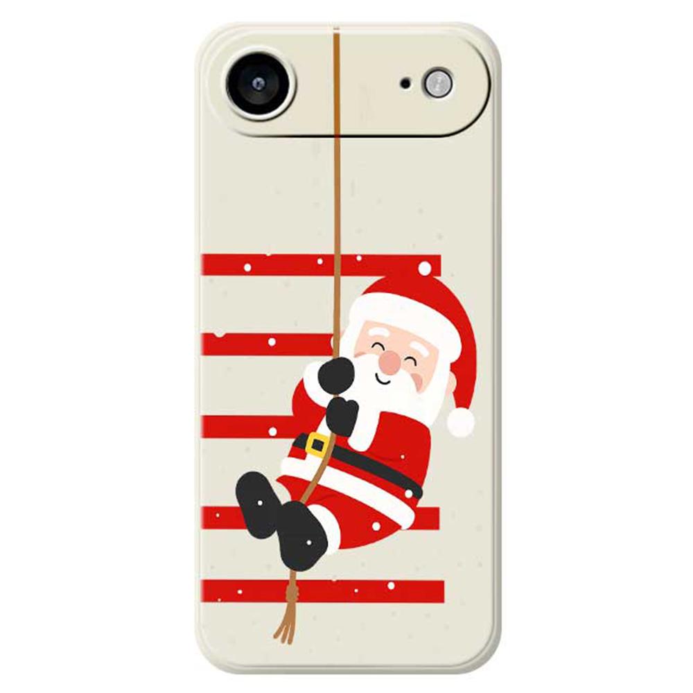 

For iPhone 17 Air Case Santa Claus Pattern Printing Straight Edge TPU Phone Back Cover Beige