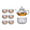 Flower Tea Pot Heat Resistant Glass Striped Pumpkin Filter Inner Tank Soaking Home and Kitchen Supplies