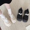 Platform Mary Jane shoes small leather shoes women's spring 2025 new pearl high heels national style Chinese style with skirt single shoes