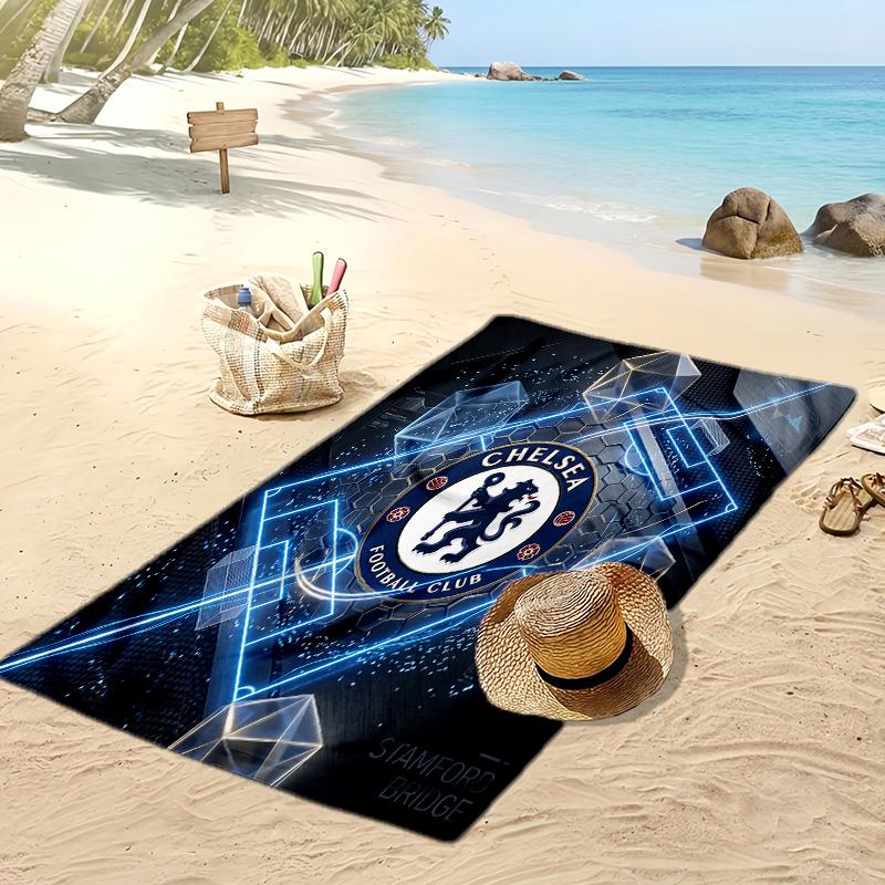 Chelsea FC Printed Beach Towel Quick Dry Soft TowelPortable Large Rectangular Beach Blanket for Travel Swimming Pool