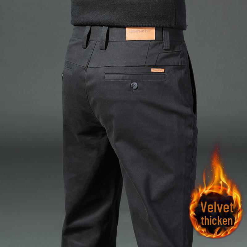 2026 Men's High-End Black Slim Straight Casual Business Pants