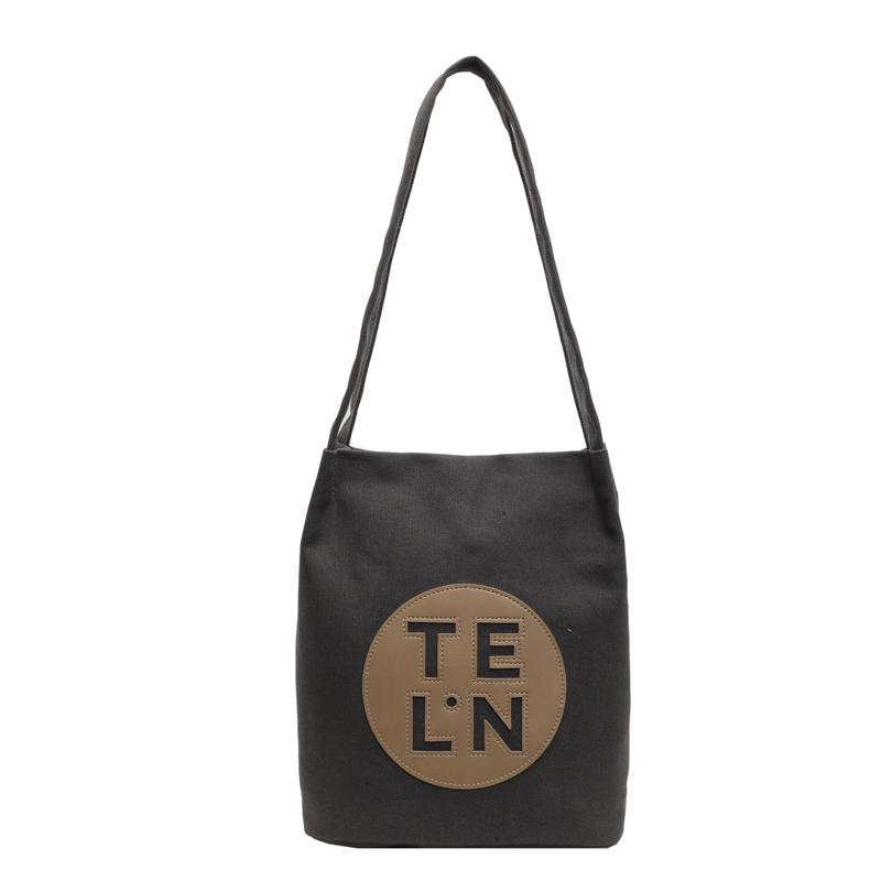 Color Block Shoulder Bag Large Capacity Women's Letter Tote Bag Student Class Underarm Bag