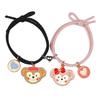 1 Pair Couple Bracelet Adjustable Cartoon Charm Magnetic Half Love Heart Friendship Bracelet Fashion Accessories Romantic Birthday Gift