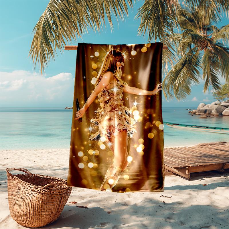 Proof Beach Towel with Taylor Swift Pattern - Soft,absorbent,quick-drying,machine Washable - Perfect for Swimming,camping,bathing