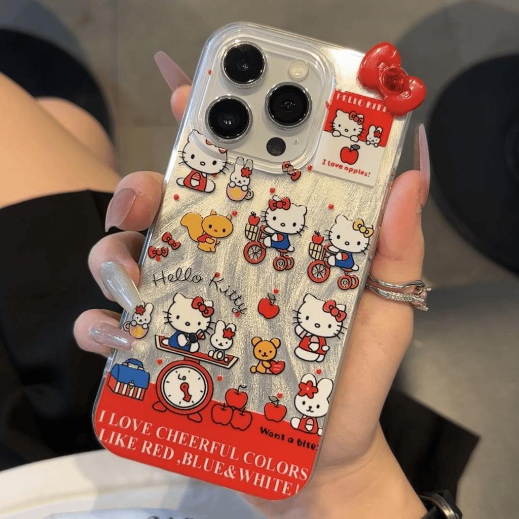 3D Bowknot Hello Kitty Phone Case For Iphone 17 16 Pro Max 17 Air 16e 15 14 13 12 11 Pro Max15 14 Plus X XS Max XR Cover Hard