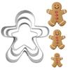 3/5pcsChristmas Snowflake Cookie Mold Stainless Steel Kitchen Baking Tool Gingerbread Man Christmas Tree Chocolate Candy Mold Co