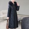 Winter Women's Genuine Leather Jacket Over-the-Knee Long Sheepskin Padded Coat Thickened Windproof Warm Camel Wool Coat