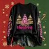 Women's Fashion Long Sleeve Crewneck Pullover Sweatshirt with Christmas Print Top