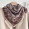 71 Series Neck Cashew Flower Square Scarf Silk Scarf Female Korean Version Versatile Literary and Retro Neck Protection Decorative Small Scarf