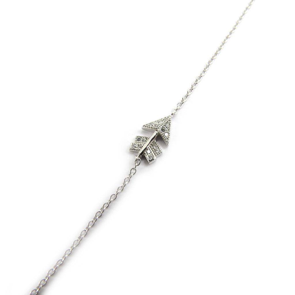Les Trésors De Lily [L7205] - White 'Cupid's Arrow' Silver Bracelet