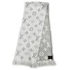 Great LOUIS VUITTON Scarf Escalp Logo Mania Monogram fringe wool Women M74742 Used