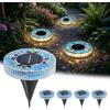 Neue Solar-Außenmosaik-Rundscheibe Leuchtend Aufgerüstet Wasserdicht Buntes Glas LED-Erdspießleuchte Gartenhof-Dekoration Auto-Sensor Farbwechsel