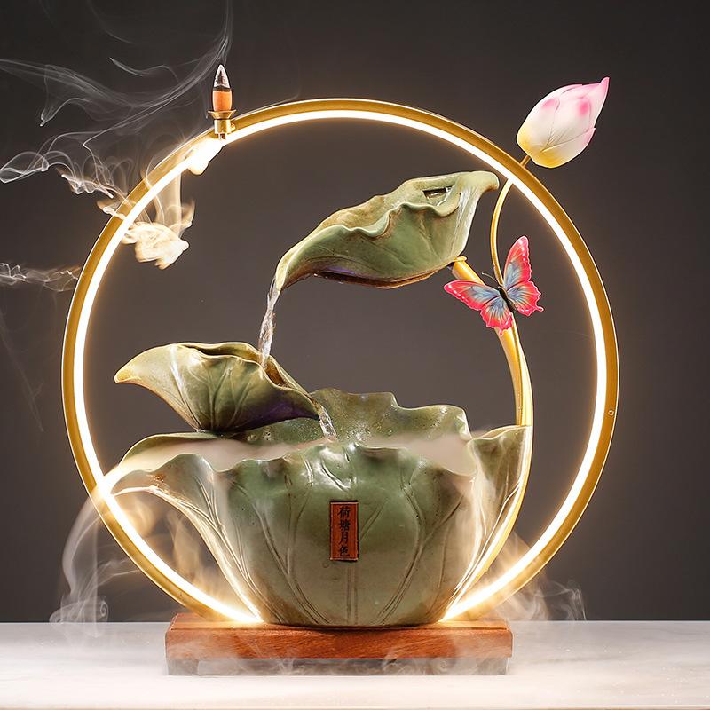 New Chinese Style Fortune Water Circulating Water Living Room Office Desktop Decoration Atomized Gift Home Decoration
