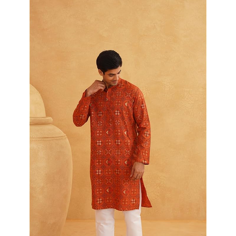 SOJANYA (Since Men' Cotton Blend Printed Only Long Kurta
