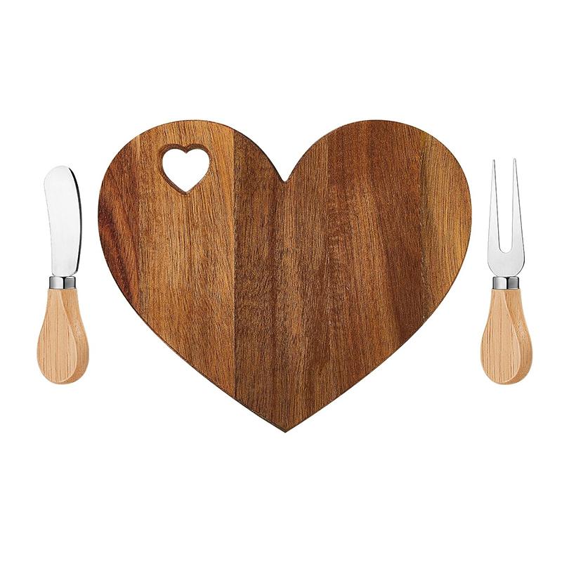 Heart Shape Cutting Board, Wood Heart Shaped Cutting Board Valentine's Day Gifts, Charcuterie Boards Bamboo Bread